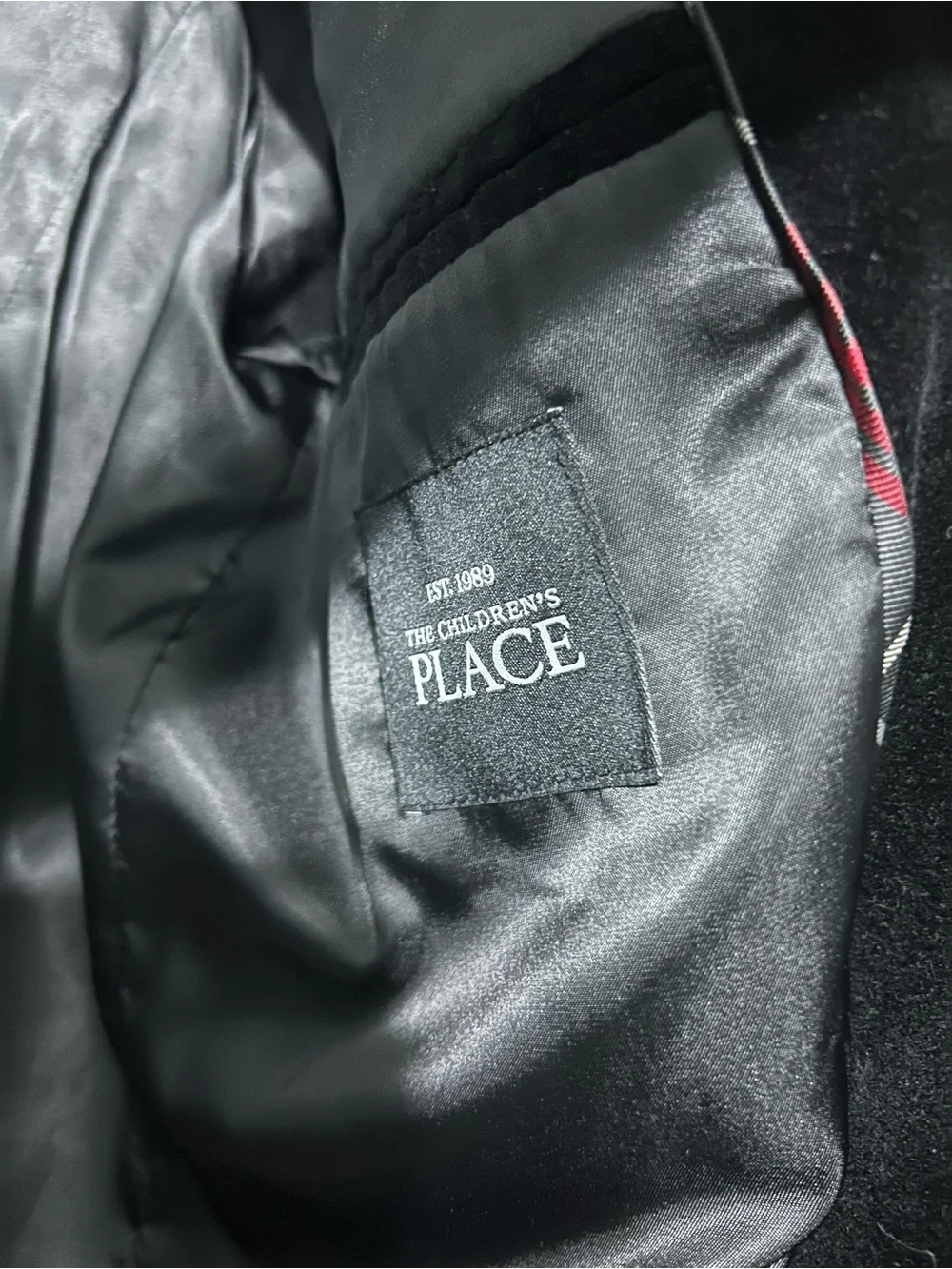 The Children's Place Black Velvet Sport Coat Blazer cotton